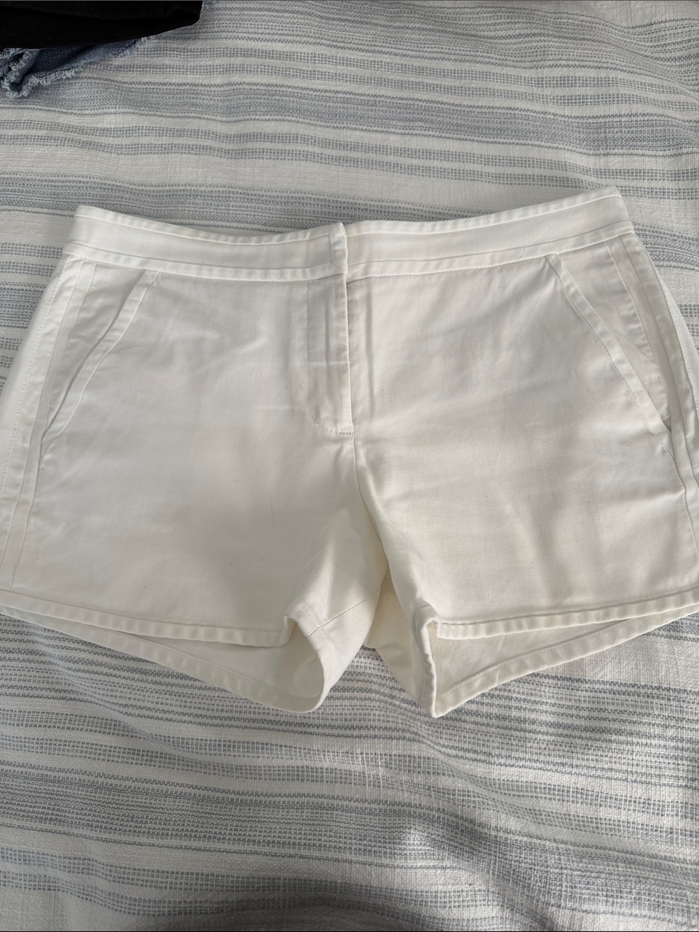 Tory Burch White High-Waist Tailored Shorts